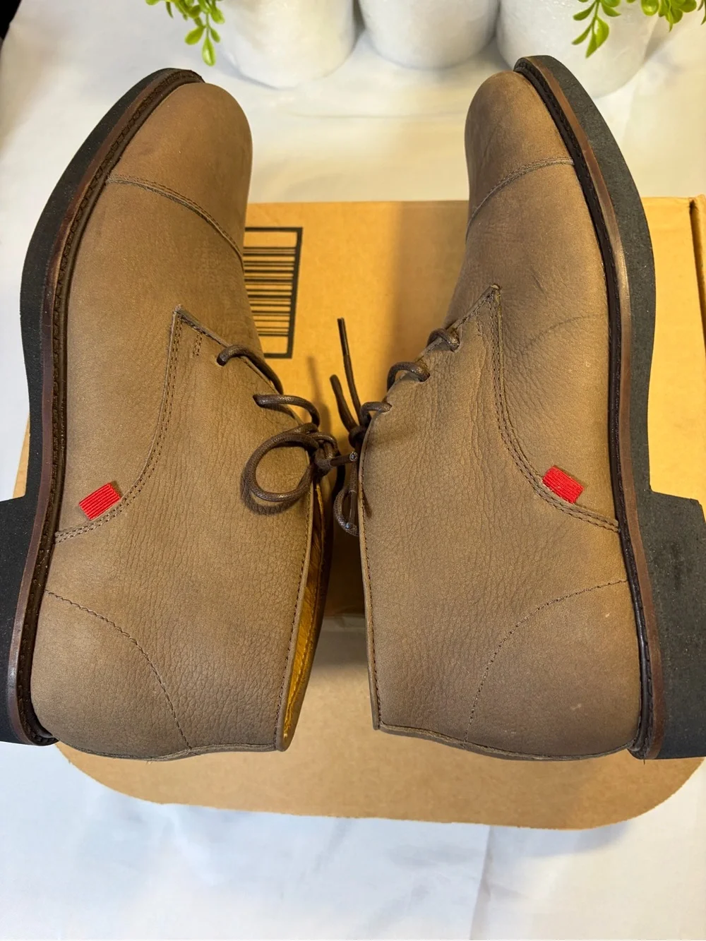 Marc Joseph Men's Taupe Lace-Up Dress Boots Size 8.5 New in Box